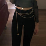 Women Waist Chain Belt Silver Body Waistbands Ladies Thin Chain Accessories