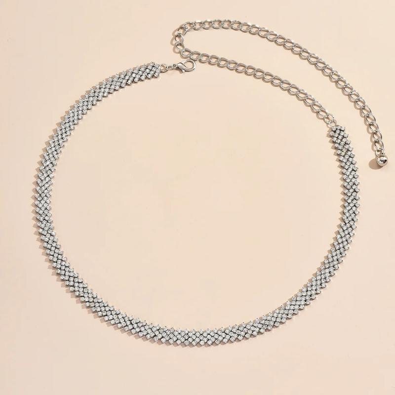 Full Diamond Women's Belt Light Sparkling Diamond Waistchain Accessories