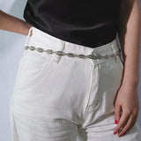 Women Alloy Chain Belt Silver Shell Waist Chains Dress Jewelry Chain