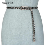 H9836 Metal Thin Waist Chain Women Belt Vintage High All-match Waistband