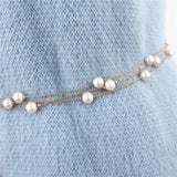 Retro Pearl Waist Belt for Women Metal Chain Corset Wedding Strap
