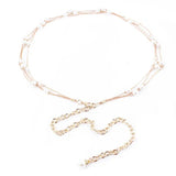 Retro Pearl Waist Belt for Women Metal Chain Corset Wedding Strap