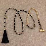 Women's Metal Belt with Waist Chain Fringe Drop Dress Decorative Belt