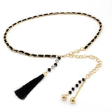 Women's Metal Belt with Waist Chain Fringe Drop Dress Decorative Belt