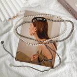 High-end Women's Waist Belt with Pearl Detailing