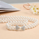 Women Pearl Belt Waist Belt Elastic Buckle Pearl Chain Belt Female Girls