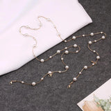 Women's Pearl Chain Waistband with Adjustable Metal Accents