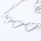 Silver Metal Heart Women Waist Chain Belts Dress Waistband