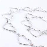 Silver Metal Heart Women Waist Chain Belts Dress Waistband