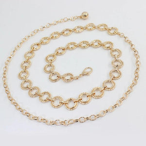 Long Tassel Round Ring Dress Waist Belts Metal Chain Belt Waistband