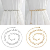 Long Tassel Round Ring Dress Waist Belts Metal Chain Belt Waistband