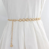 Long Tassel Round Ring Dress Waist Belts Metal Chain Belt Waistband