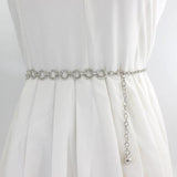 Long Tassel Round Ring Dress Waist Belts Metal Chain Belt Waistband