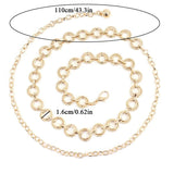 Long Tassel Round Ring Dress Waist Belts Metal Chain Belt Waistband