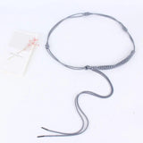 Woven Braided Thin Waistband Strap Extended Tassel Waist Chain