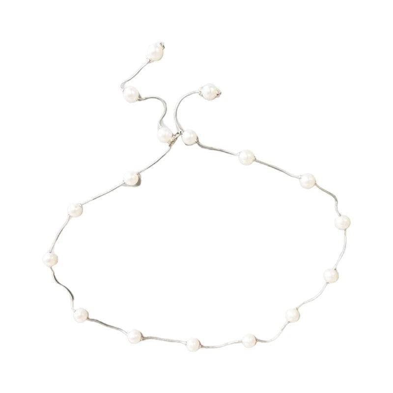 Pearl Decorative Metal Waist Chain for Dresses Accessory