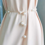 Pearl Decorative Metal Waist Chain for Dresses Accessory