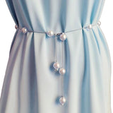 Pearl Decorative Metal Waist Chain for Dresses Accessory