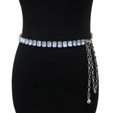 Faux Crystal Women Chain Belt Sparkling Waist Chain