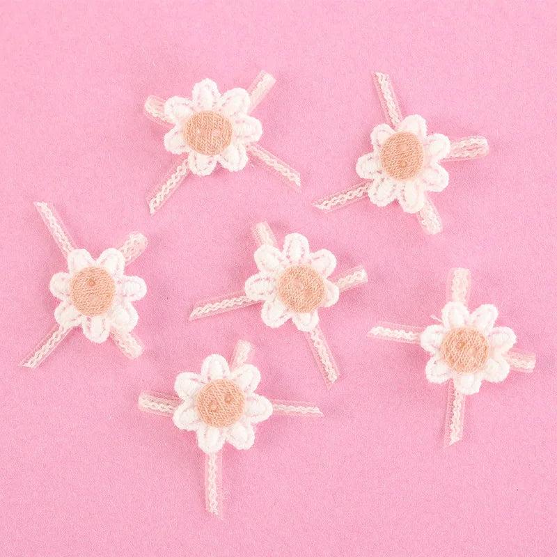 20Pcs Sunflower Bow Flower DIY Craft Appliques Sewing Hairpin Decoration