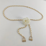 Flower Waist Chain Accessories for Women Dress Jeans Chain Belt