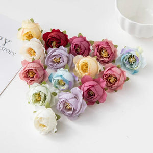 100Pcs Artificial Flowers Wedding Decoration Christmas Headdress Wrist Flower