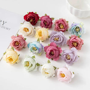 100Pcs Artificial Flowers Wedding Decoration Christmas Headdress Wrist Flower