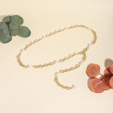 Women's Pearl Beads Metal Thin Waist Belts