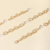 Women's Pearl Beads Metal Thin Waist Belts