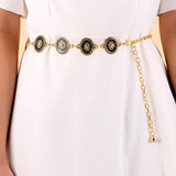 Celestial Sun Metal Waist Chain Boho Retro 90s Wedding Sash