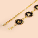 Celestial Sun Metal Waist Chain Boho Retro 90s Wedding Sash