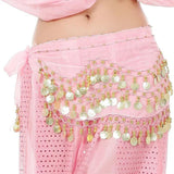 Cheap Belly Dance Hip Scarf 3-layer Belt 98pcs Coins Waist Chain Wrap