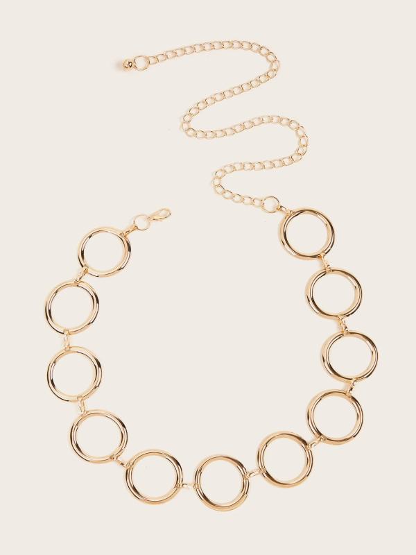 Golden Metal Big Ring Female Waist Chain Dress Decoration