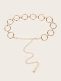 Golden Metal Big Ring Female Waist Chain Dress Decoration