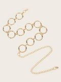 Golden Metal Big Ring Female Waist Chain Dress Decoration