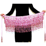 Sequined Fringed Waist Chain Belly Dance Hipster Skirt