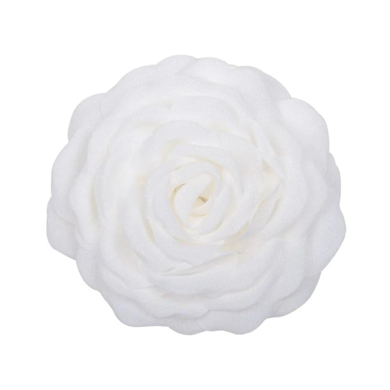 5Pcs Burnt Edge Rose Camellia Flower Heads DIY Hairpin Brooch