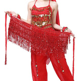 Colorful Belly Dance Sequins Fringe Hip Wrap Waist Chain Mini Skirt
