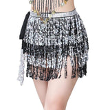Colorful Belly Dance Sequins Fringe Hip Wrap Waist Chain Mini Skirt