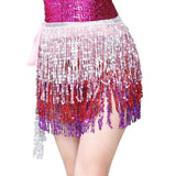 Colorful Belly Dance Sequins Fringe Hip Wrap Waist Chain Mini Skirt