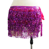 Colorful Belly Dance Sequins Fringe Hip Wrap Waist Chain Mini Skirt