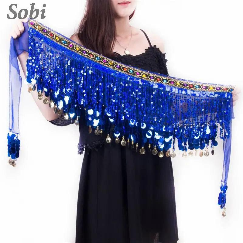 Sequin Tassel Belly Dance Waist Chain Performance Costume Hip Scarf