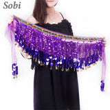 Sequin Tassel Belly Dance Waist Chain Performance Costume Hip Scarf