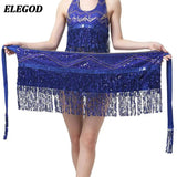 Sequins Belly Dance Hip Scarf Skirt Tassel Waist Chain Indian Dance Costume