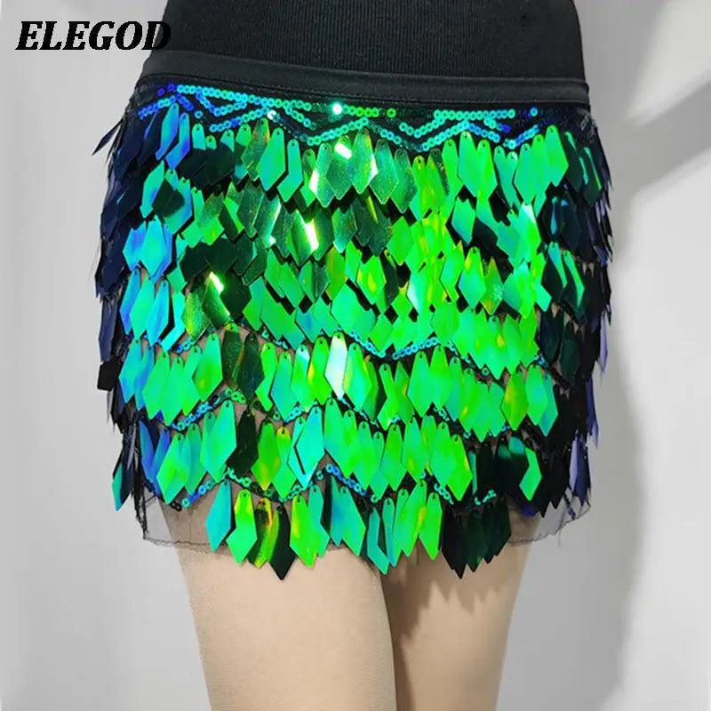 Sexy Belly Dance Waist Chain Halloween Hip Scarf Sequins Mini Belt