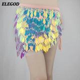Sexy Belly Dance Waist Chain Halloween Hip Scarf Sequins Mini Belt