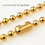 Custom Stainless Steel Necklace Men Women Beads Ball Chain