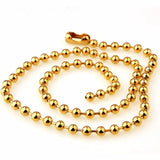 Custom Stainless Steel Necklace Men Women Beads Ball Chain