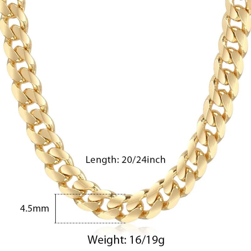 Men's 4.5mm Cuban Link Chain Necklace Gift For Men