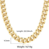Men's 4.5mm Cuban Link Chain Necklace Gift For Men